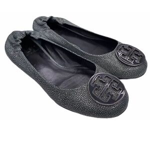 Tory Burch Gray Speckled Ballet Flats 8.5